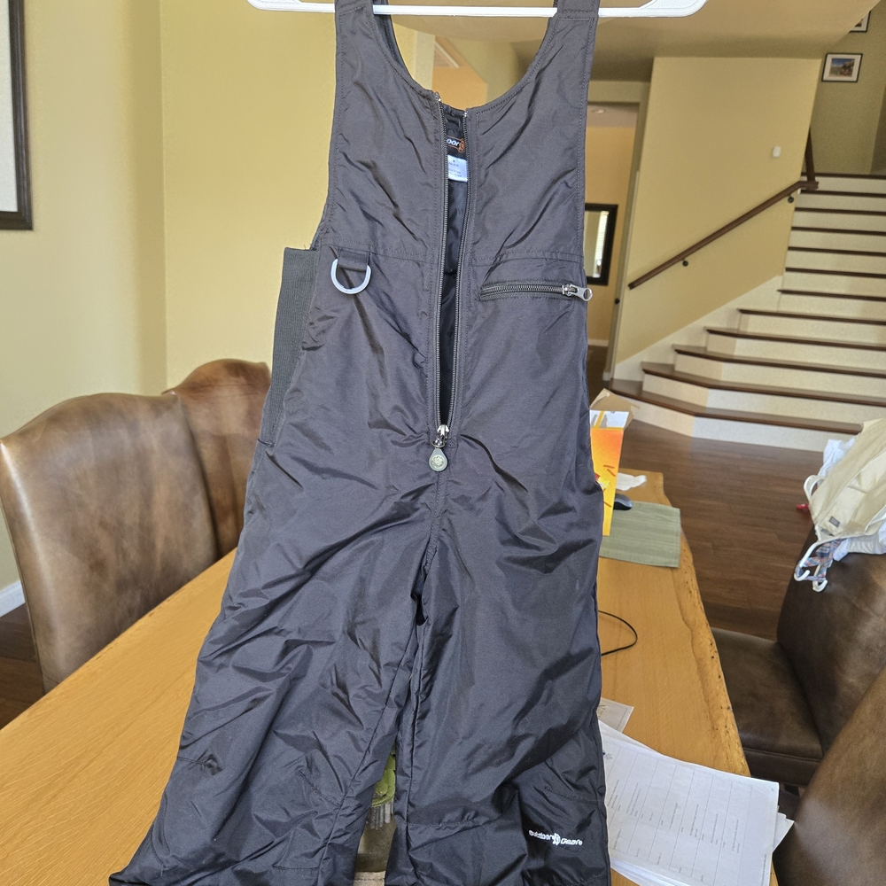 Black Youth Insulated Snow Bib Overalls